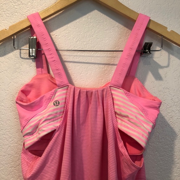 Lululemon Run Back On Track Pink Shell Stripe Tank - Picture 11 of 16